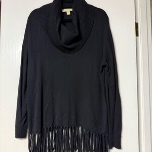 Women’s Michael Kors Cowlneck Lightweight Sweater with Fringe